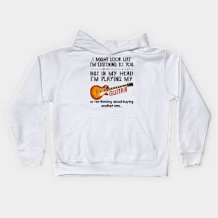 Goats I Might Look Like I'm Listening To You But In  My Head I'm Thinking About Getting More Goats Kids Hoodie